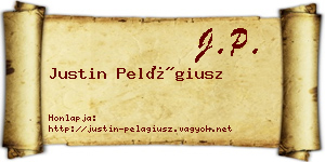 Justin Pelágiusz névjegykártya